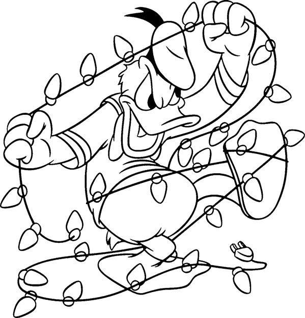 Disney Christmas coloring pages - easy free printable Disney coloring sheet 