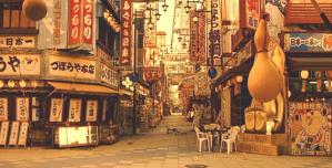 人が誰もいない大阪の街