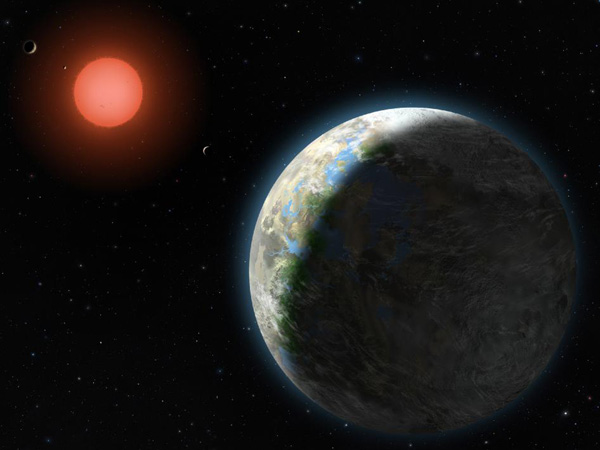 グリーゼ581惑星系の想像図