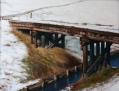 雪化粧の木橋