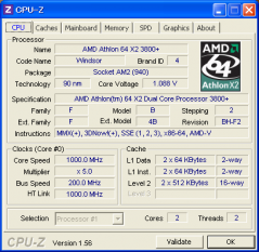 A85GM Athlon 64 X2 3800+ 65W 3