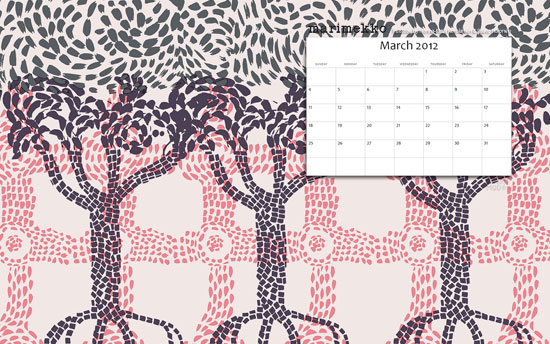 Marimekkoマリメッコのディスクトップpuistotie壁紙カレンダー 12年3月 Marimekkoマリメッコ