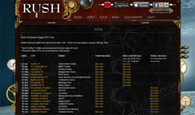 RUSH - 「Clockwork Angels 2013 Tour」ツアー日程を発表 YouTubeでTour Trailerを公開 Music info Clip