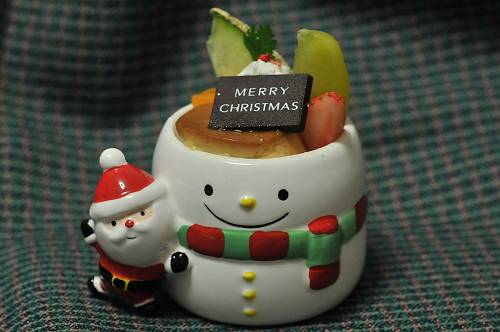 merry christmas on pudding with snow man by asakusa view hotel, 251224 1-9-p_s