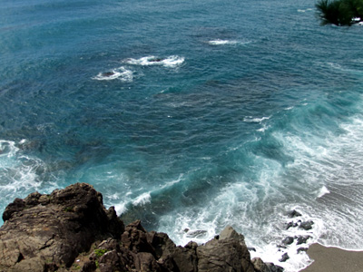 竜王岬から見下ろす海
