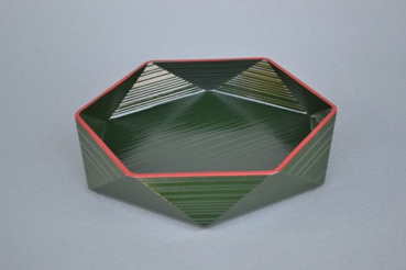 六角菓子器（緑）